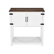 VEVOR Coffee Bar Cabinet 3-Tier Coffee Bar Table with Magnet Doors Brown White