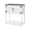 VEVOR Coffee Bar Cabinet 3-Tier Coffee Bar Table with Magnet Doors Brown White