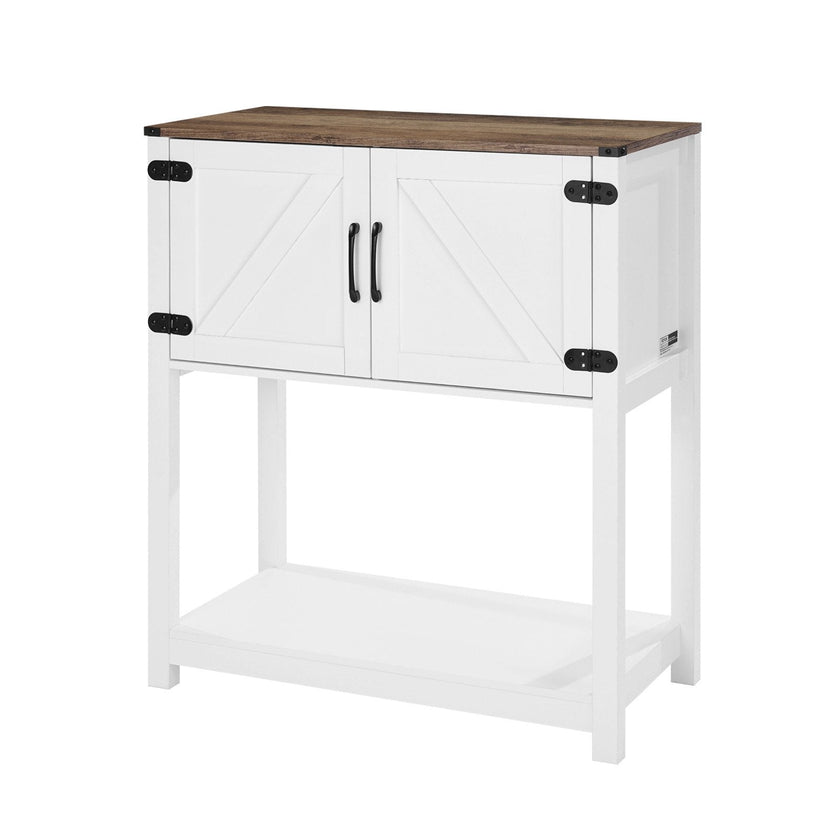 VEVOR Coffee Bar Cabinet 3-Tier Coffee Bar Table with Magnet Doors Brown White