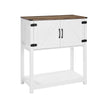 VEVOR Coffee Bar Cabinet 3-Tier Coffee Bar Table with Magnet Doors Brown White
