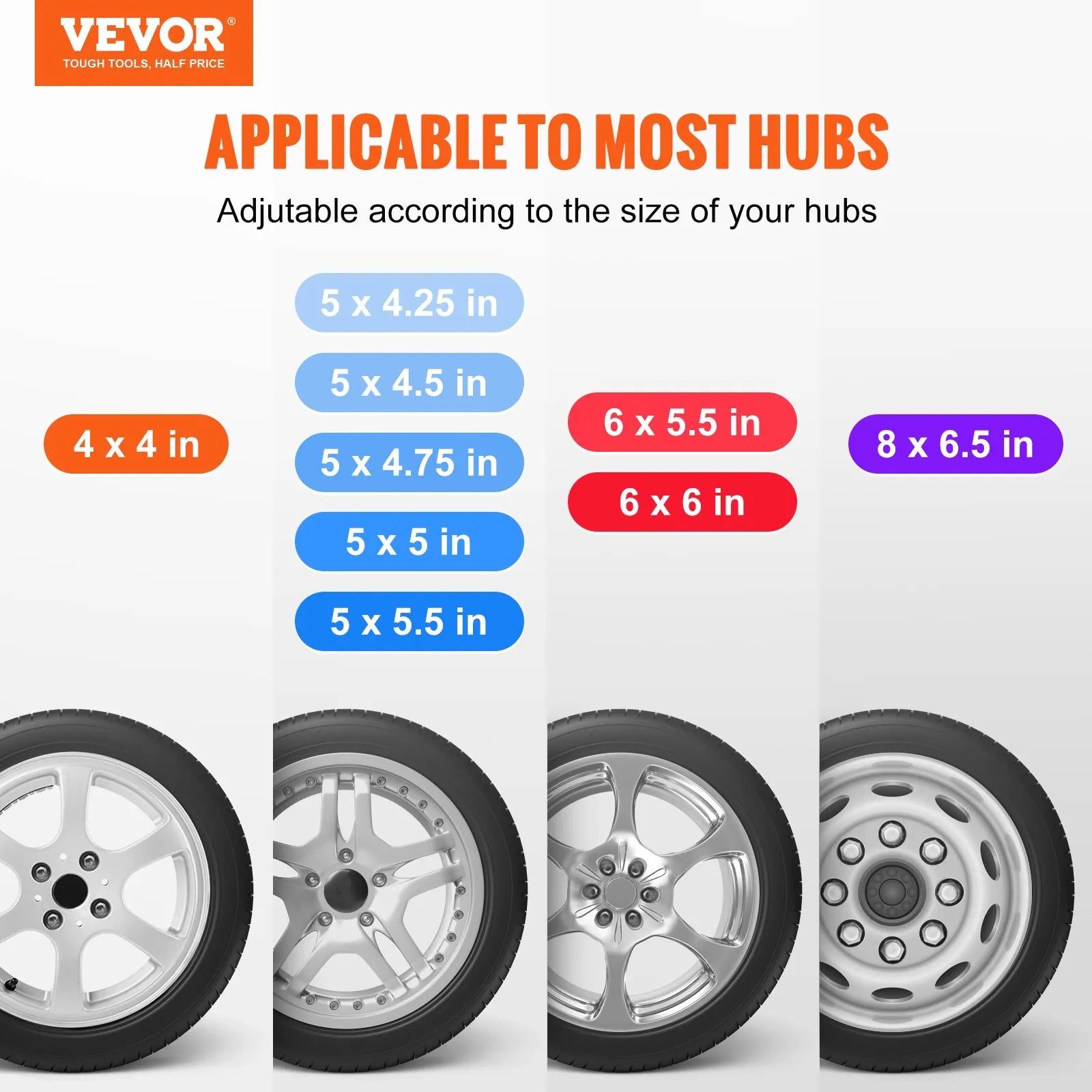 VEVOR Spare Tire Carrier, Trailer Spare Tire Mount, 160 lbs Capacity, Utility Trailer Accessories Fits Most 4 & 5 & 6 & 8 Lugs Wheels on 4