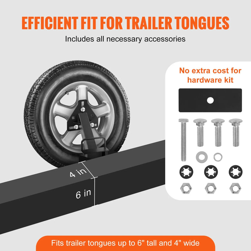 VEVOR Spare Tire Carrier, Trailer Spare Tire Mount, 160 lbs Capacity, Utility Trailer Accessories Fits Most 4 & 5 & 6 & 8 Lugs Wheels on 4