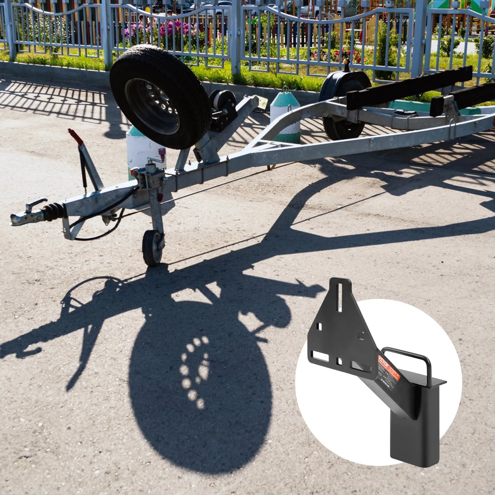 VEVOR Spare Tire Carrier, Trailer Spare Tire Mount, 160 lbs Capacity, Utility Trailer Accessories Fits Most 4 & 5 & 6 & 8 Lugs Wheels on 4