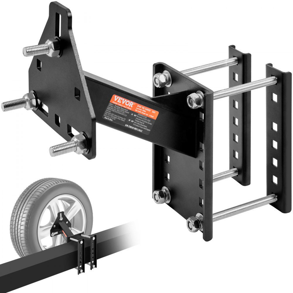 VEVOR Spare Tire Carrier, Trailer Spare Tire Mount, 160 lbs Capacity, Utility Trailer Accessories Fits Most 4 & 5 & 6 & 8 Lugs Wheels on 4