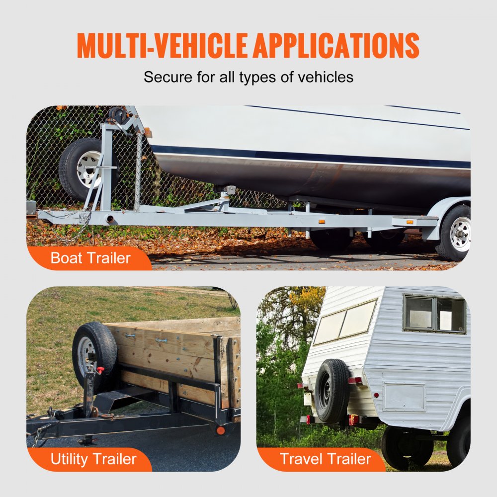 VEVOR U-Bolt Spare Tire Carrier, Zinc Plated Spare Tire Holder Bracket with Lock, 160 lbs Capacity, Fits Most 4 & 5 Lugs Wheels on 4