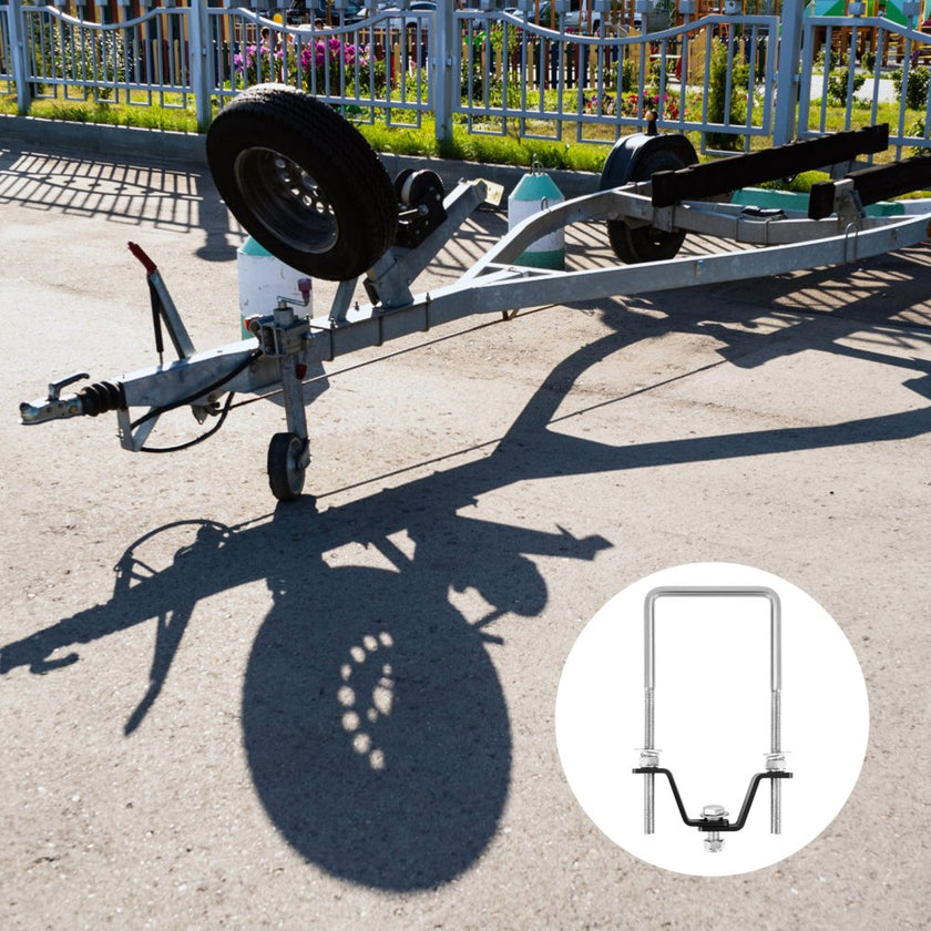 VEVOR U-Bolt Spare Tire Carrier, Zinc Plated Spare Tire Holder Bracket with Lock, 160 lbs Capacity, Fits Most 4 & 5 Lugs Wheels on 4