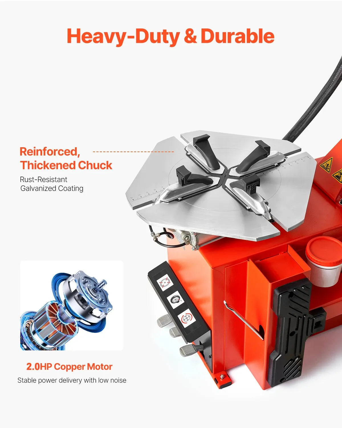 VEVOR Durable Tire Changer Machine 1.5HP Tire Changer with Air Pressure Gauge