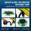 VEVOR Inflatable Water Bouncer, 10ft Recreational Water Trampoline, Portable Bounce Swim Platform with 3-Step Ladder & Electric Air Pump, Kids Adults Floating Rebounder for Pool, Lake, Water Sports
