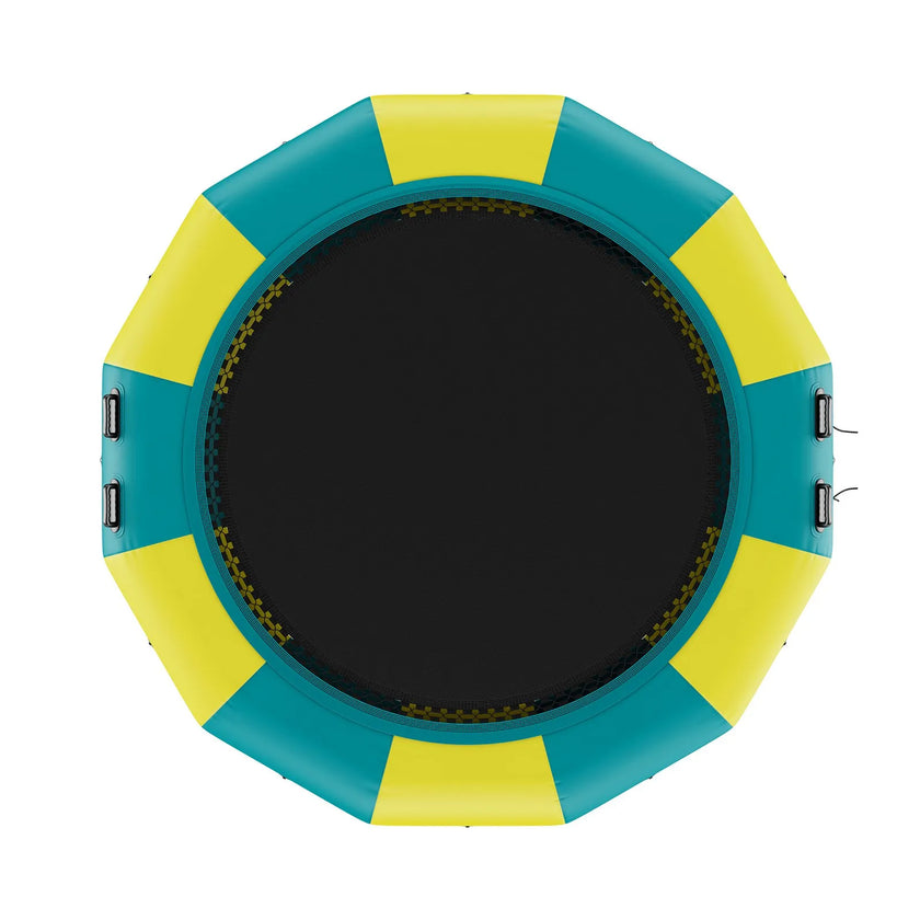 VEVOR Inflatable Water Bouncer, 13ft Recreational Water Trampoline, Portable Bounce Swim Platform with 3-Step Ladder & Electric Air Pump, Kids Adults Floating Rebounder for Pool, Lake, Water Sports