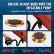 17ft Inflatable Water Bouncer,  Recreational Water Trampoline, Portable Bounce Swim Platform with 5-Step Ladder & Electric Air Pump, Kids Adults Floating Rebounder for Pool, Lake, Water Sports