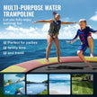 17ft Inflatable Water Bouncer,  Recreational Water Trampoline, Portable Bounce Swim Platform with 5-Step Ladder & Electric Air Pump, Kids Adults Floating Rebounder for Pool, Lake, Water Sports
