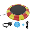 17ft Inflatable Water Bouncer,  Recreational Water Trampoline, Portable Bounce Swim Platform with 5-Step Ladder & Electric Air Pump, Kids Adults Floating Rebounder for Pool, Lake, Water Sports