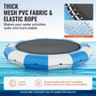 VEVOR Inflatable Water Bouncer, 15ft Recreational Water Trampoline, Portable Bounce Swim Platform with 3-Step Ladder & Electric Air Pump, Kids Adults Floating Rebounder for Pool, Lake, Water Sports