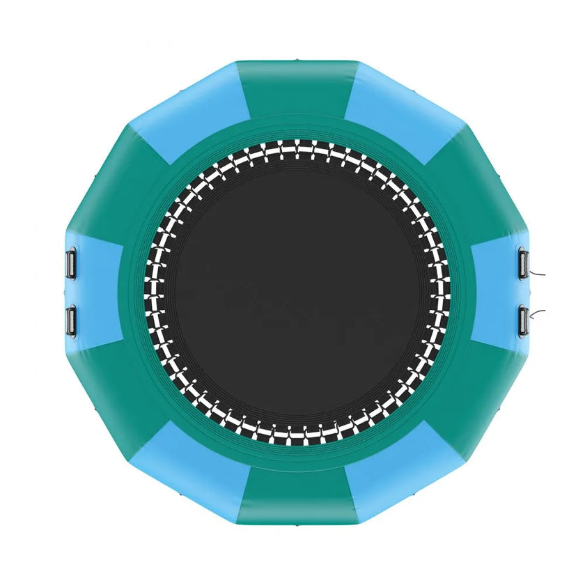 VEVOR Inflatable Water Bouncer, 12ft Recreational Water Trampoline, Portable Bounce Swim Platform with 3-Step Ladder & Electric Air Pump, Kids Adults Floating Rebounder for Pool, Lake, Water Sports