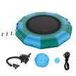 VEVOR Inflatable Water Bouncer, 12ft Recreational Water Trampoline, Portable Bounce Swim Platform with 3-Step Ladder & Electric Air Pump, Kids Adults Floating Rebounder for Pool, Lake, Water Sports