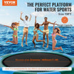 VEVOR Inflatable Water Bouncer, 15ft Recreational Water Trampoline, Portable Bounce Swim Platform with 3-Step Ladder & Electric Air Pump, Kids Adults Floating Rebounder for Pool, Lake, Water Sports