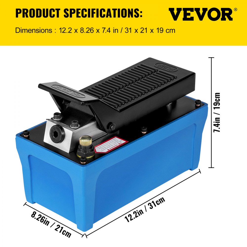 Air Hydraulic Pump Power Pack Unit 10,000 PSI 103 In 3Cap