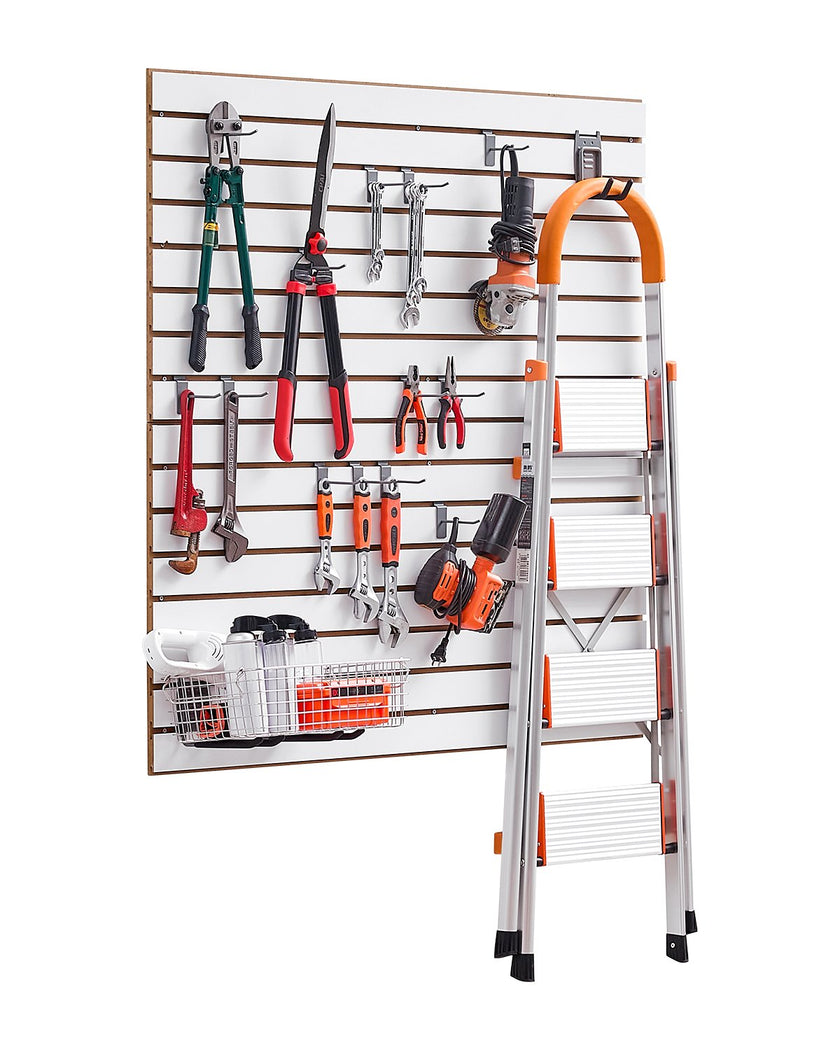 VEVOR 4 x 4 ft Slat Wall Paneling MDF White Garage Slatwall with Modular Design
