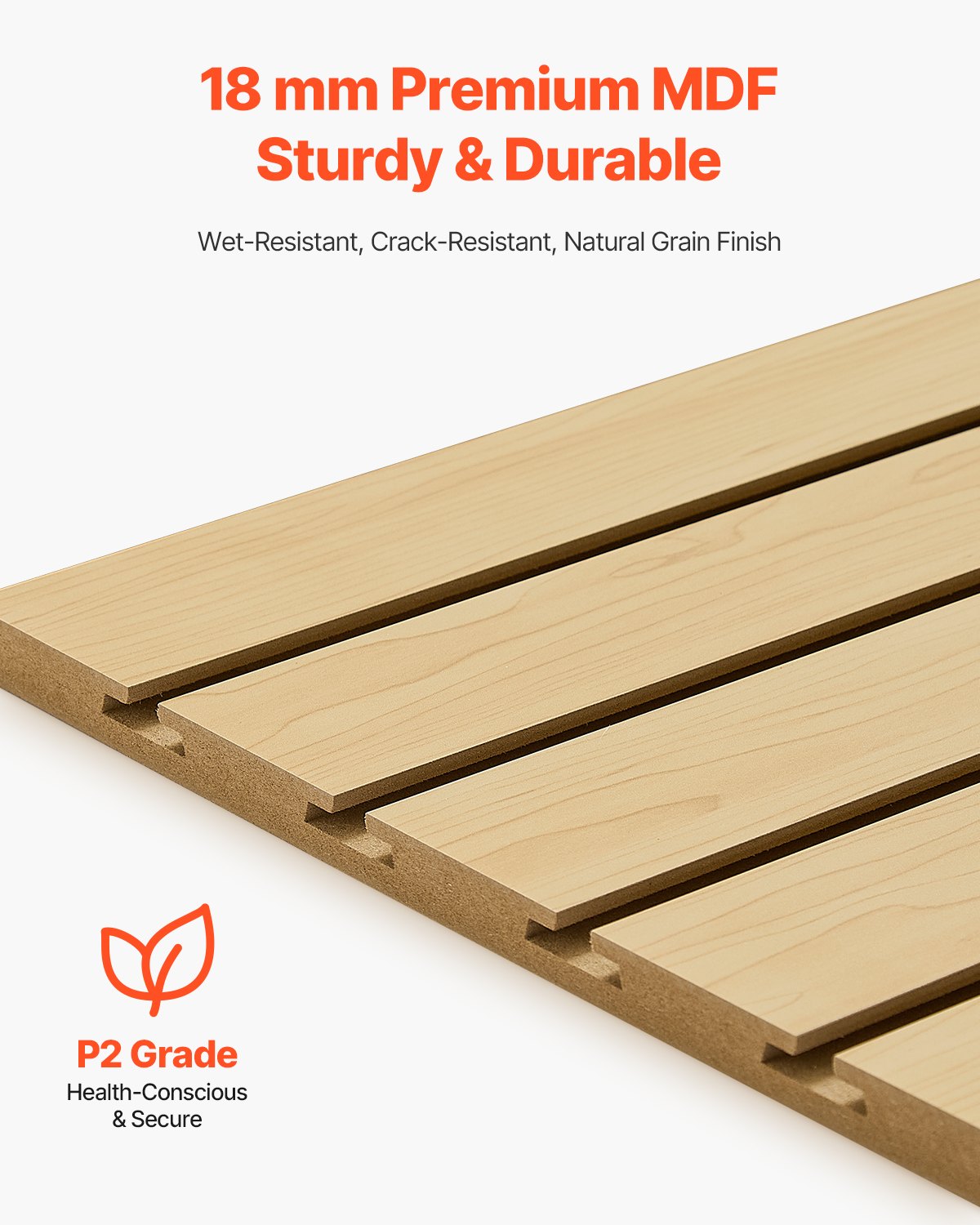 VEVOR 4 x 4 ft SlatWall Paneling MDF Natural Garage Slatwall with Modular Design