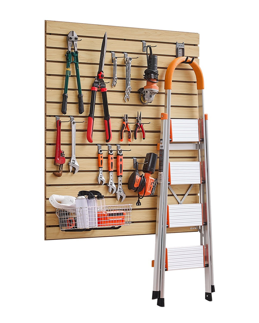 VEVOR 4 x 4 ft SlatWall Paneling MDF Natural Garage Slatwall with Modular Design