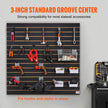 VEVOR Slatwall Panels, 4 ft x 2 ft Black Garage Wall Panels 24