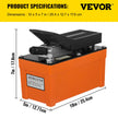 VEVOR Air Hydraulic Pump 10000 PSI Air Over Hydraulic Pump 0.42 Gal Reservoir Air Treadle Foot Actuated Hydraulic Pump 3/8