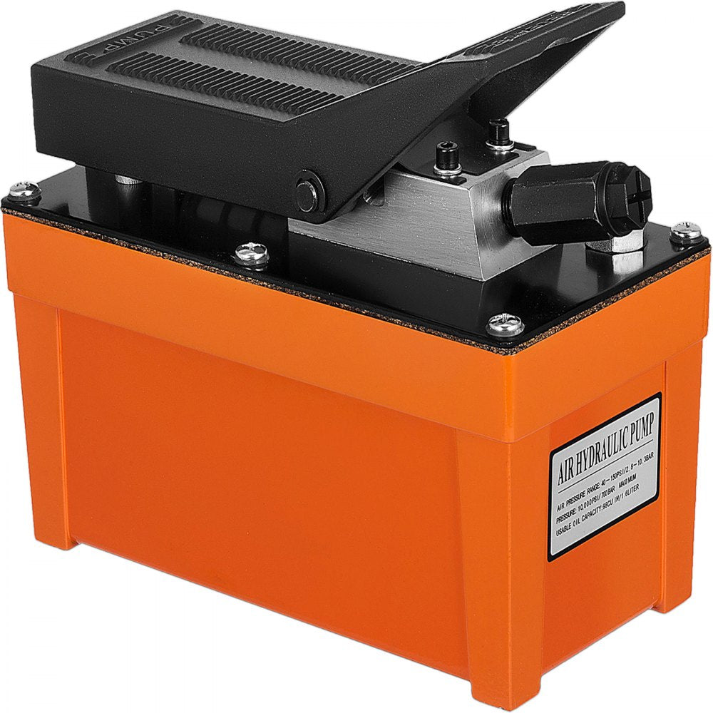 VEVOR Air Hydraulic Pump 10000 PSI Air Over Hydraulic Pump 0.42 Gal Reservoir Air Treadle Foot Actuated Hydraulic Pump 3/8