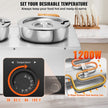 VEVOR Electric Soup Warmer, Dual 7.4QT Stainless Steel Round Pot 86~185°F Adjustable Temp, 1200W Commercial Bain Marie with Anti-dry Burn and Reset Button, Soup Station for Restaurant, Buffet, Silver