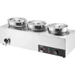 VEVOR Electric Soup Warmer, Three 7.4QT Stainless Steel Round Pot 86~185°F Adjustable Temp, 1200W Commercial Bain Marie with Anti-dry Burn and Reset Button, Soup Station for Restaurant, Buffet, Silver