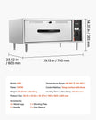 VEVOR Commercial Electric Drawer Warmer, Single-Drawer Stainless Steel Food Warmer, Freestanding Standard Warming Drawer Cabinet, 85°F–185°F Wide Temperature Range, for Restaurant, Hotel & Bakery