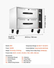 VEVOR Commercial Electric Drawer Warmer, Two-Drawer Stainless Steel Food Warmer, Freestanding Standard Warming Drawer Cabinet, 85°F–185°F Wide Temperature Range, for Restaurant, Hotel Buffet & Bakery