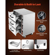 VEVOR Commercial Electric Drawer Warmer, Three-Drawer Stainless Steel Food Warmer, Freestanding Standard Warming Drawer Cabinet, 85°F–185°F Wide Temperature Range, for Restaurant, Hotel Buffet, Bakery