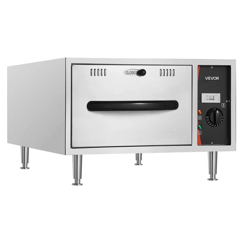 VEVOR Commercial Electric Drawer Warmer, Single-Drawer Stainless Steel Food Warmer, Freestanding Slim Warming Drawer Cabinet, 85°F–185°F Wide Temperature Range, for Restaurant, Hotel, Bakery & Kitchen