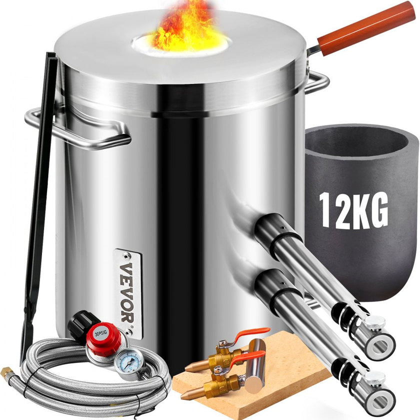 VEVOR 12KG Propane Smelting Furnace Kit Melting Furnace Double Burners 2700?