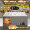VEVOR 110V Commercial Food Warmer Electric Food Warmer 3-Pan with Tap Stainless Steel Bain Marie Buffet 850W Food Warmer Steam Table for Catering and Restaurants (3-Pan/850W)