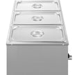 VEVOR 110V Commercial Food Warmer Electric Food Warmer 3-Pan with Tap Stainless Steel Bain Marie Buffet 850W Food Warmer Steam Table for Catering and Restaurants (3-Pan/850W)