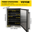 5.3 Cu. Ft Built-in Stainless Steel Beverage Cooler 150L Reversible Door