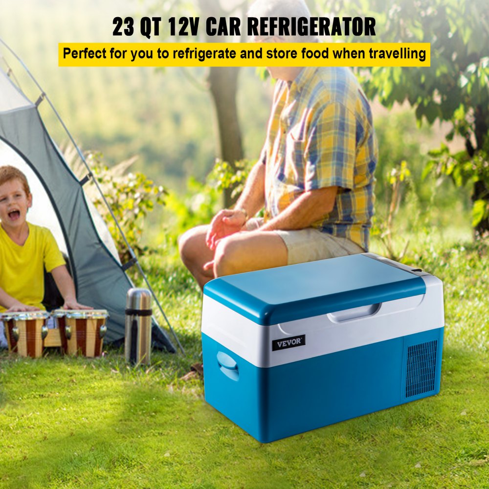 VEVOR Portable Refrigerator 23 Quart(22 Liter),12 Volt Refrigerator App Control(-4?~68?), Car Refrigerator Electric Compressor Cooler with 12/24v DC & 110-240v AC for Camping, Travel, Fishing, Outdoor