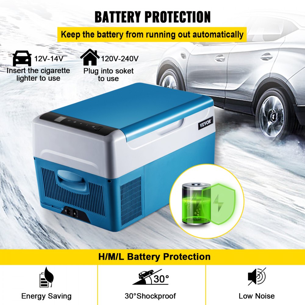 VEVOR Portable Refrigerator 23 Quart(22 Liter),12 Volt Refrigerator App Control(-4?~68?), Car Refrigerator Electric Compressor Cooler with 12/24v DC & 110-240v AC for Camping, Travel, Fishing, Outdoor