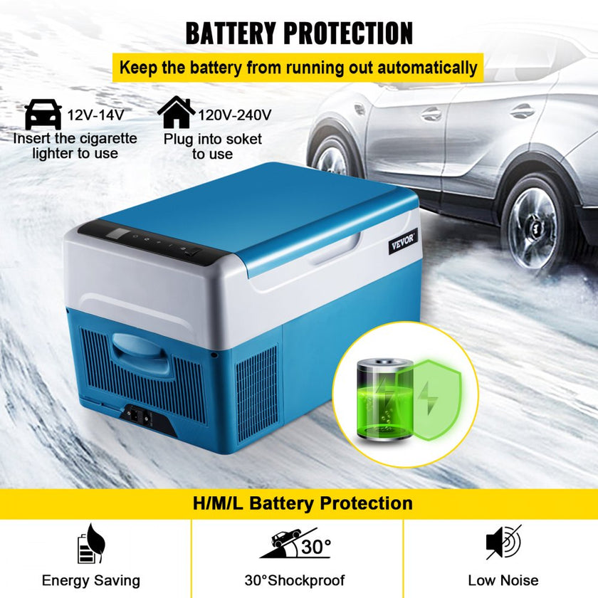 VEVOR Portable Refrigerator 23 Quart(22 Liter),12 Volt Refrigerator App Control(-4?~68?), Car Refrigerator Electric Compressor Cooler with 12/24v DC & 110-240v AC for Camping, Travel, Fishing, Outdoor