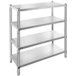 VEVOR Stainless Steel Shelving 46.8x18.5 Inch 4 Tier Adjustable Shelf Storage Unit Stainless Steel Heavy Duty Shelving for Kitchen Commercial Office Garage Storage 330lb Per Shelf