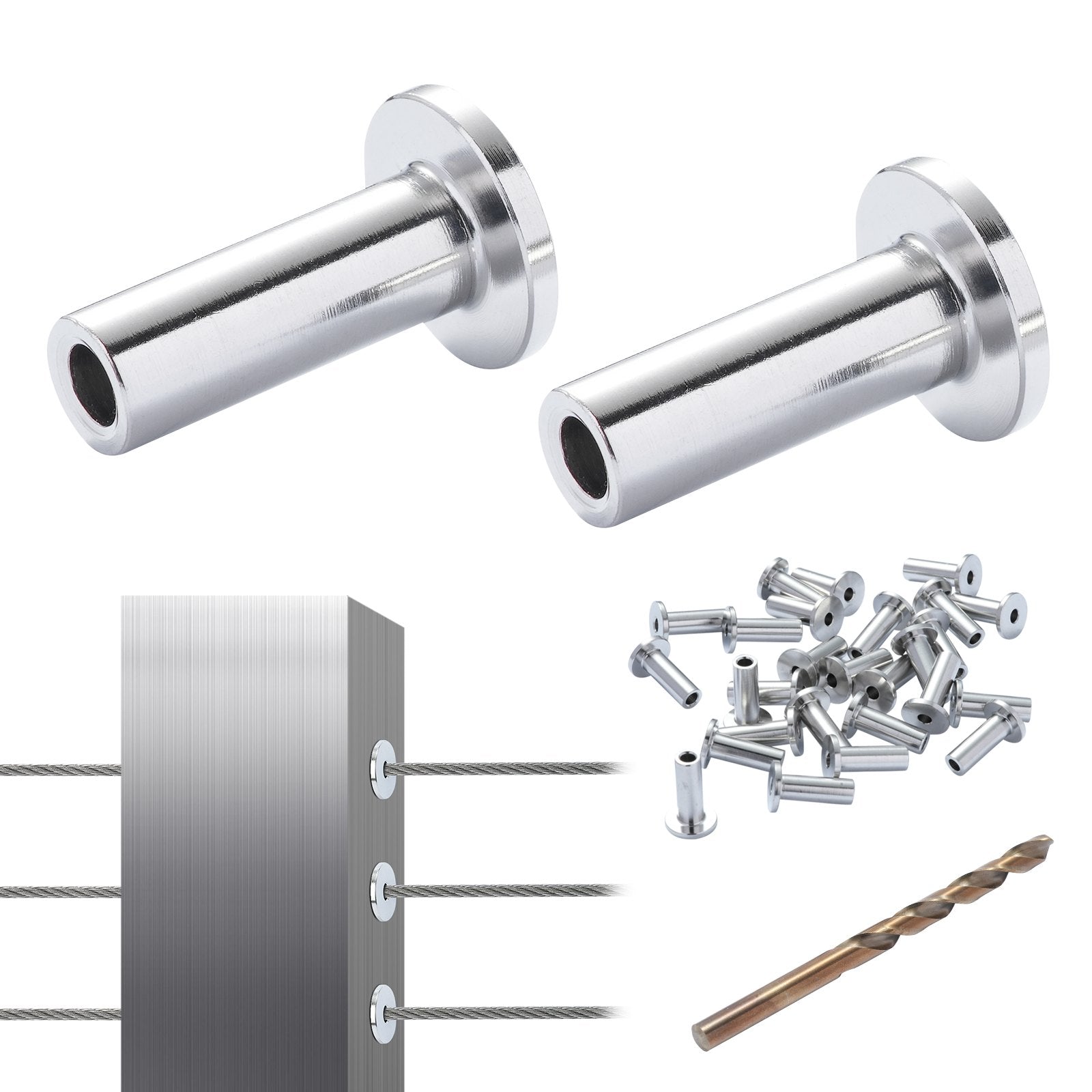 VEVOR 81 Pack T316 Stainless Steel Protector Sleeves for 1/8