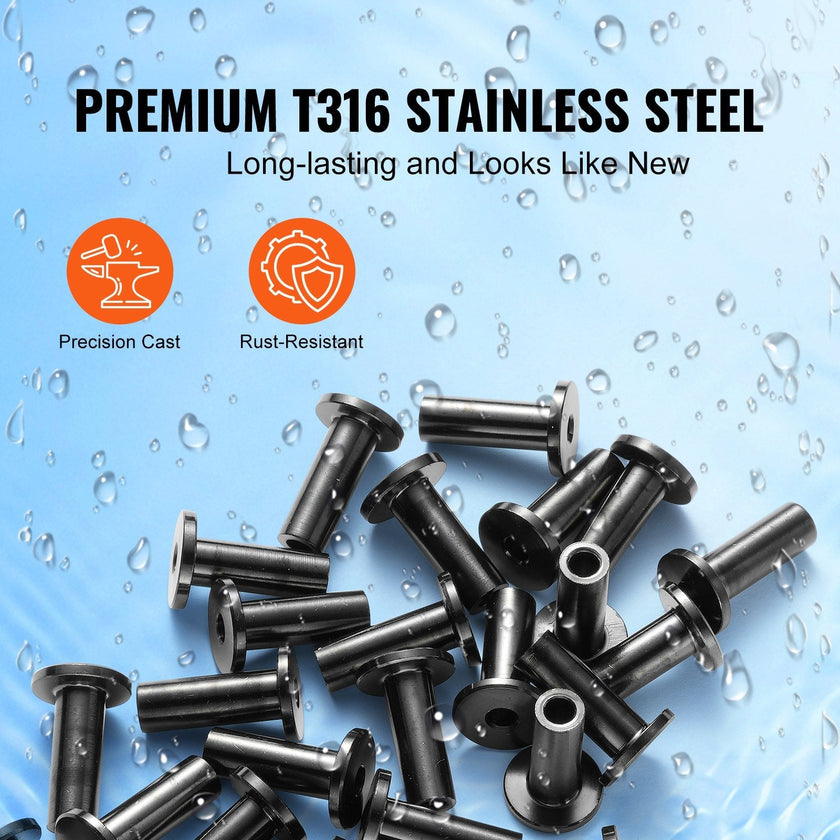 VEVOR 101 Pack T316 Stainless Steel Protector Sleeves for 1/8