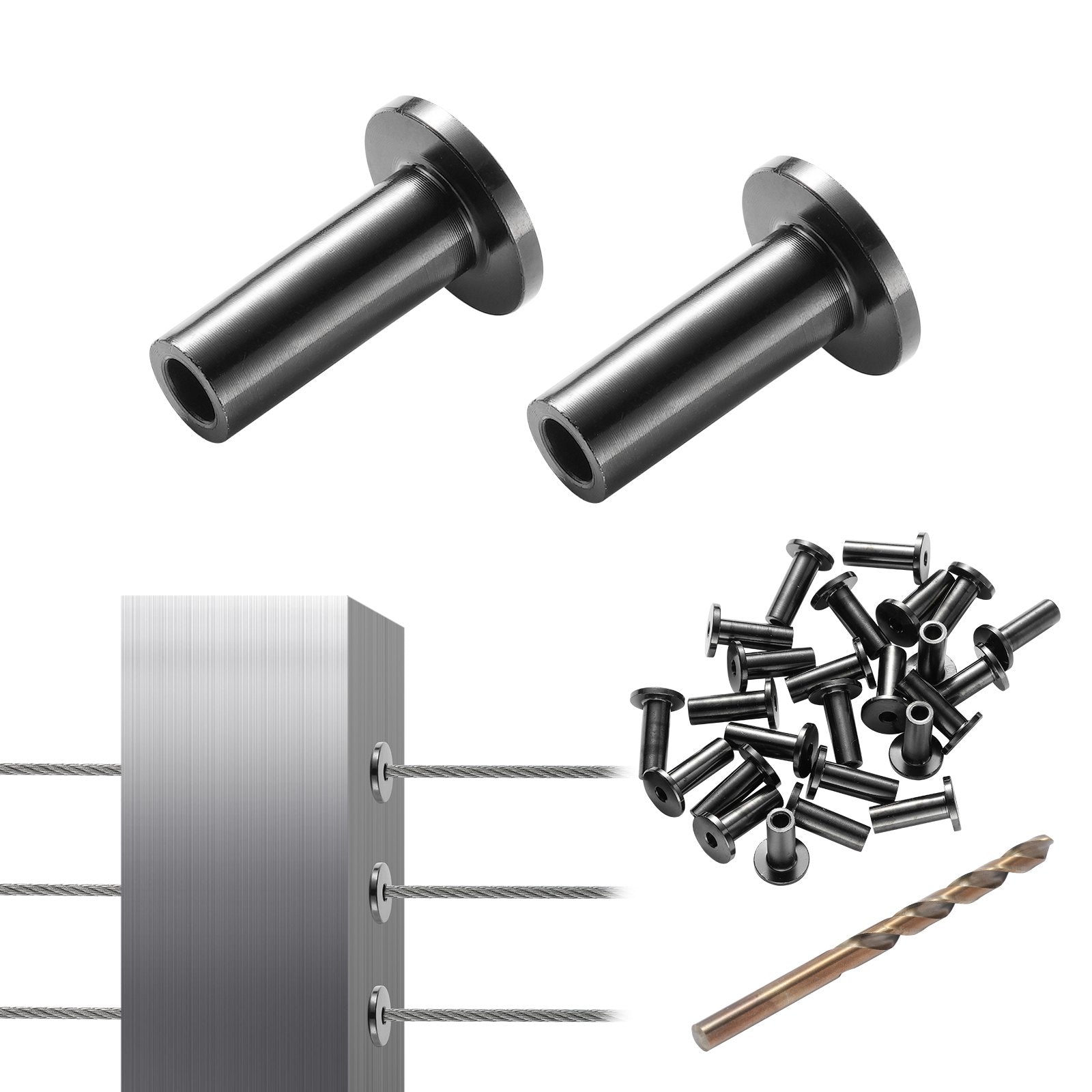VEVOR 101 Pack T316 Stainless Steel Protector Sleeves for 1/8