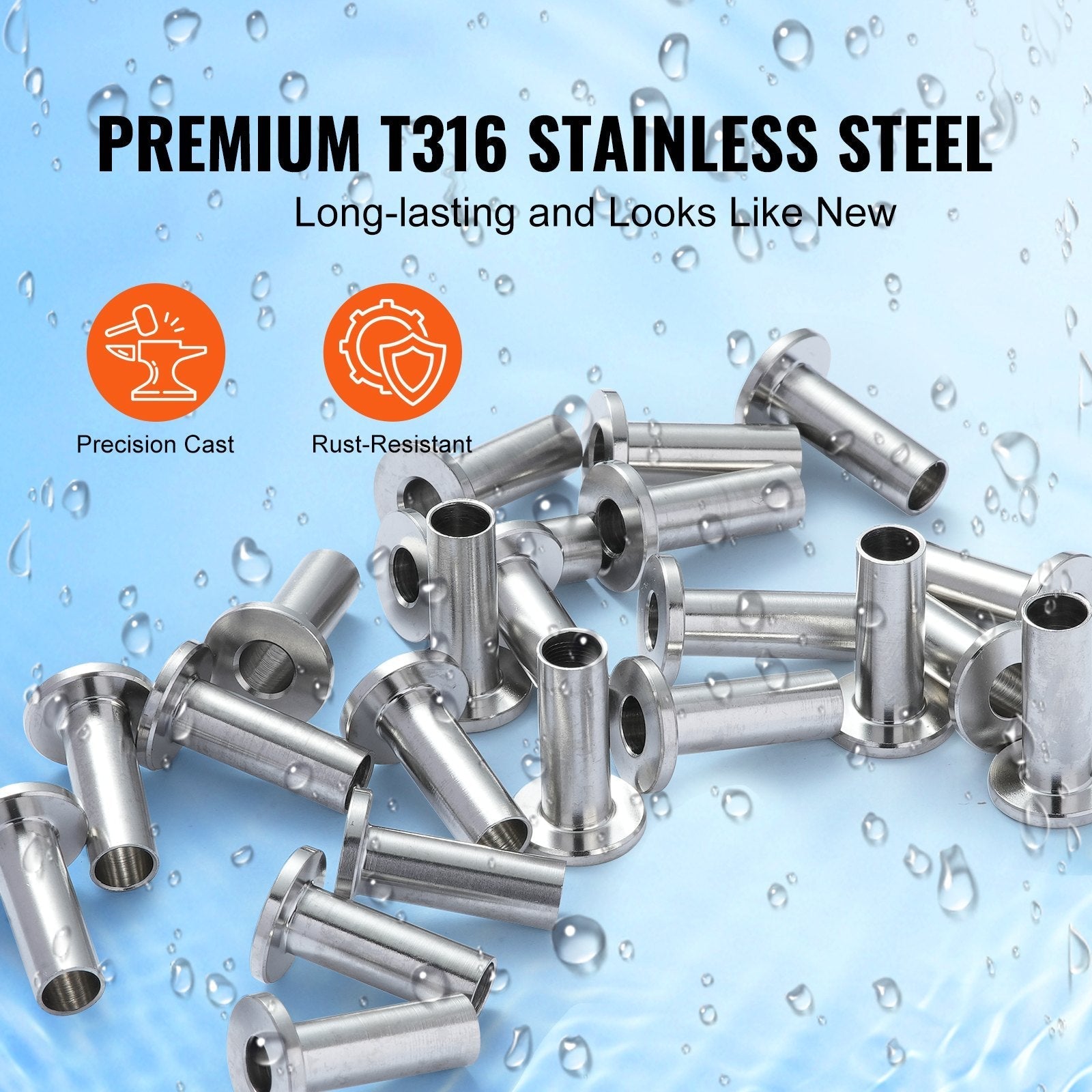 VEVOR 121 Pack T316 Stainless Steel Protector Sleeves for 5/32