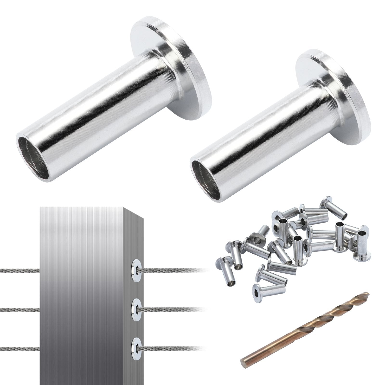 VEVOR 121 Pack T316 Stainless Steel Protector Sleeves for 5/32