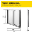 VEVOR BBQ Access Door 24 x 24 Inch, Double BBQ Door Stainless Steel with Recessed Handle, Outdoor Kitchen Doors for BBQ Island, Grill Station, Outside Cabinet