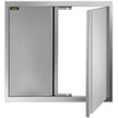 VEVOR BBQ Access Door 24 x 24 Inch, Double BBQ Door Stainless Steel with Recessed Handle, Outdoor Kitchen Doors for BBQ Island, Grill Station, Outside Cabinet