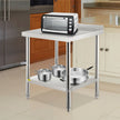 VEVOR Stainless Steel Prep Table, 30 x 24 x 35 Inch, 440lbs Load Capacity Heavy Duty Metal Worktable with Backsplash and Adjustable Undershelf, Commercial Workstation for Kitchen Restaurant