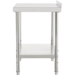 VEVOR Stainless Steel Prep Table, 30 x 24 x 35 Inch, 440lbs Load Capacity Heavy Duty Metal Worktable with Backsplash and Adjustable Undershelf, Commercial Workstation for Kitchen Restaurant